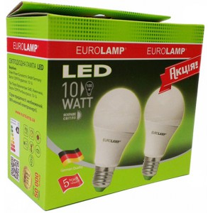 Светодиодная лампа EUROLAMP LED-А60 10W 4000K 220V Е27 АР